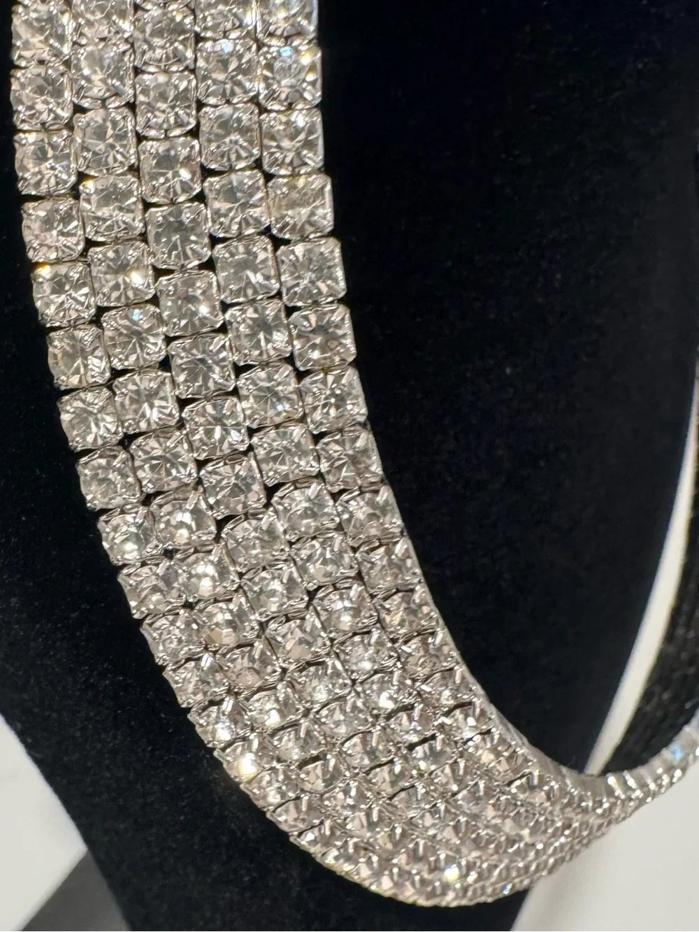 HIGH QUALITY! Sparkling Silver Crystal Collar Event Special Occasion Necklace
